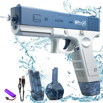 הקיץ החדש 2023 חשמלי, אקדח מים, אקדח מים אחסון אוטומטי יורה מים חוף חיצונית צעצועים לילדים וילדות