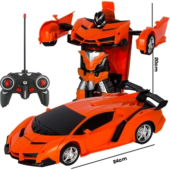 2 ב-1 חשמלי RC המכונית שינוי רובוטים ילדים בנים צעצועים חיצוני שלט רחוק ספורט דפורמציה המכונית רובוטים דגם צעצוע